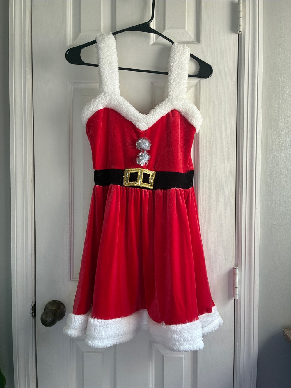 No Boundaries Red & White Santa-Inspired Mini Dress